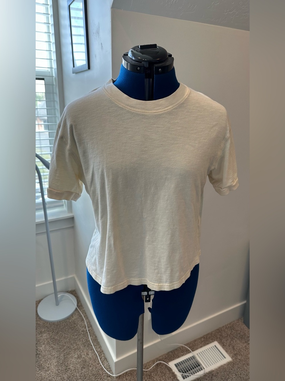 Madewell Women's Cream Cropped Ringer Tee